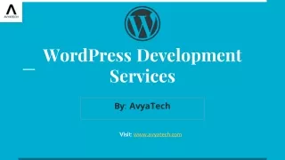 WordPress Website Development Services by AvyaTech