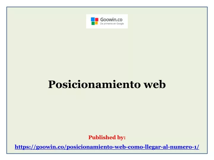 posicionamiento web published by https goowin co posicionamiento web como llegar al numero 1