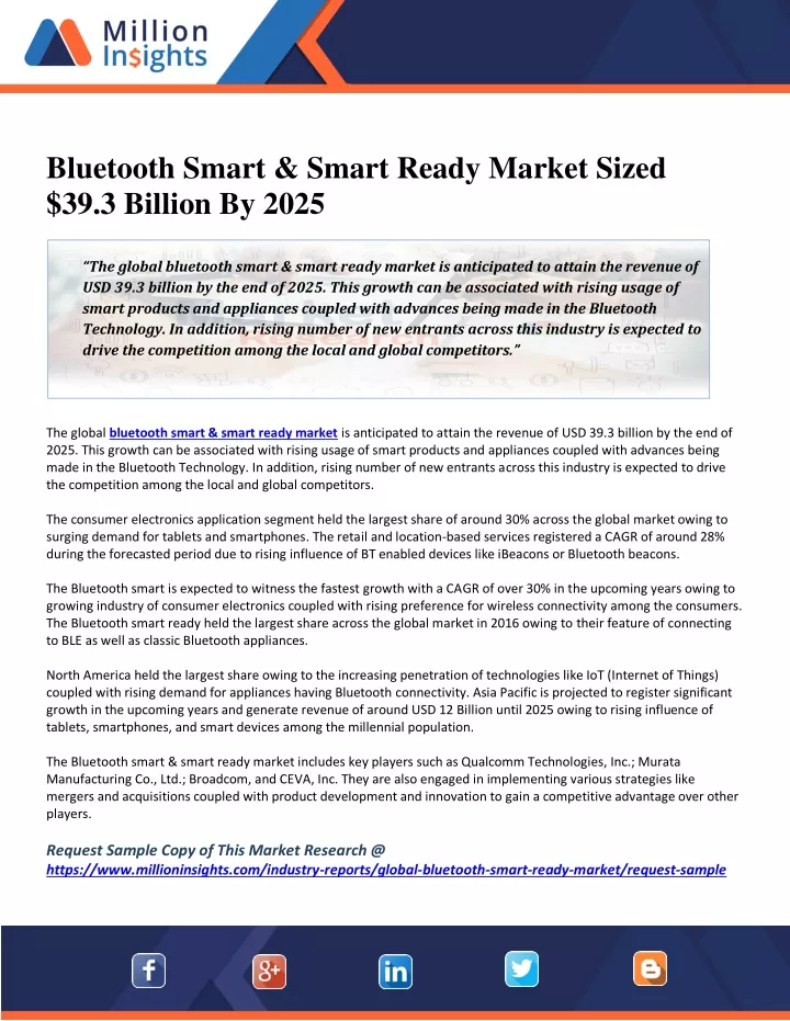 bluetooth smart smart ready market sized
