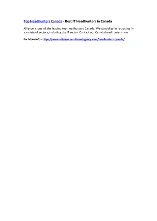 top headhunters canada best it headhunters