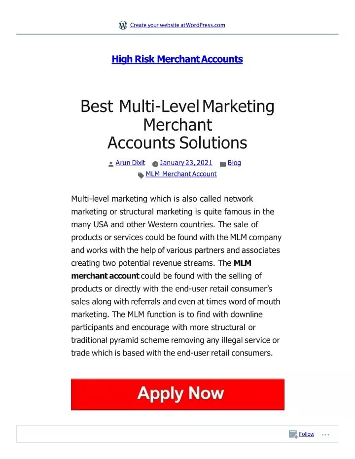 best multi level marketing merchant accounts solutions