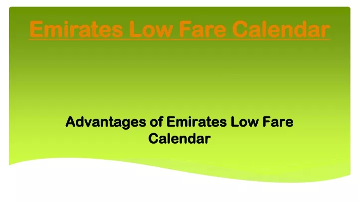 emirates low fare calendar