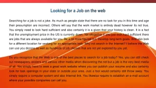 Looking for a Job on the web