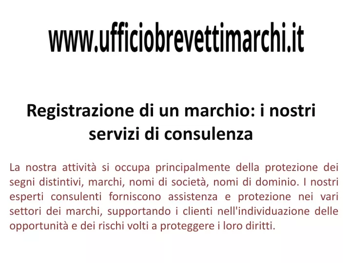 registrazione di un marchio i nostri servizi