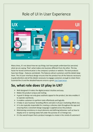 Role of UI In User Experience