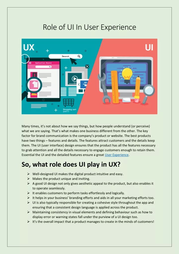 role of ui in user experience