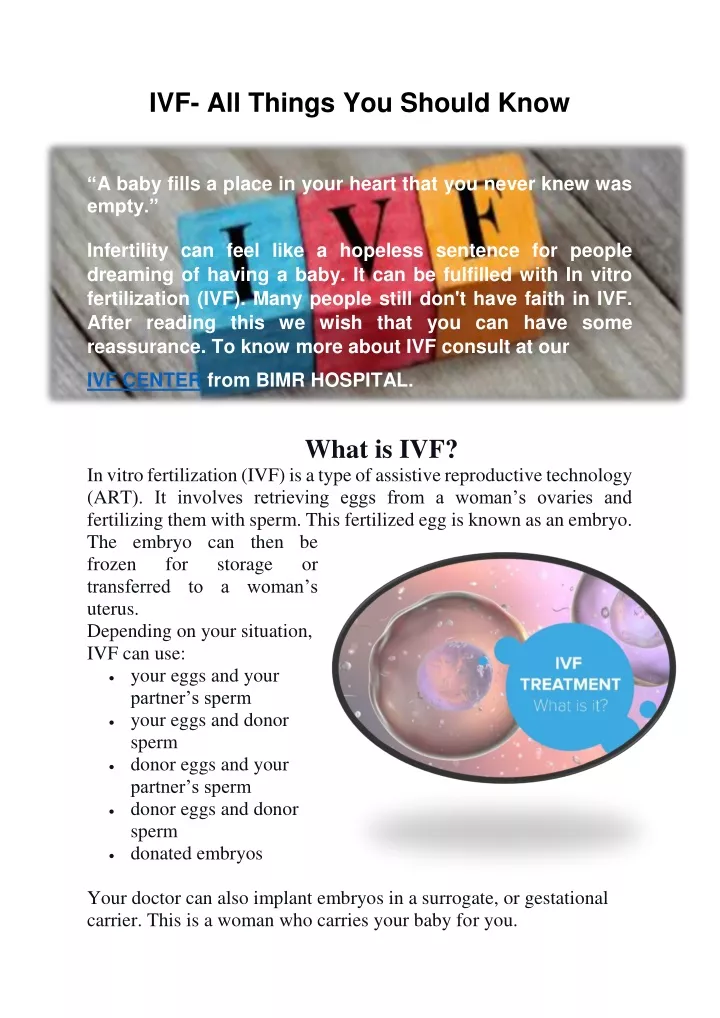 ivf all things you should know