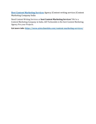 best content marketing services agency content
