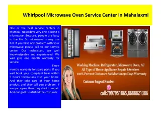 Whirlpool Microwave Oven Service Center in Mahalaxmi