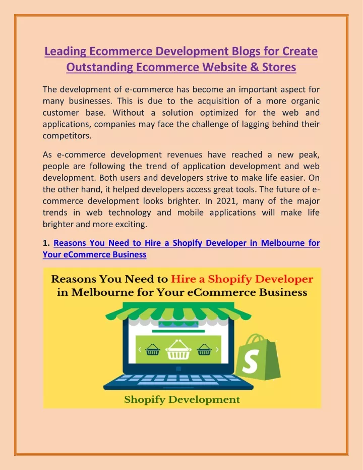 leading ecommerce development blogs for create