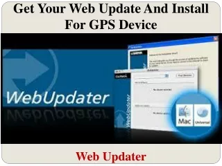 get your web update and install for gps device