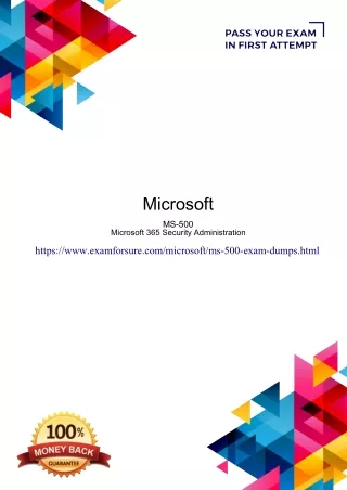 Updated & Real Microsoft MS-500 Dumps PDF - ExamForSure
