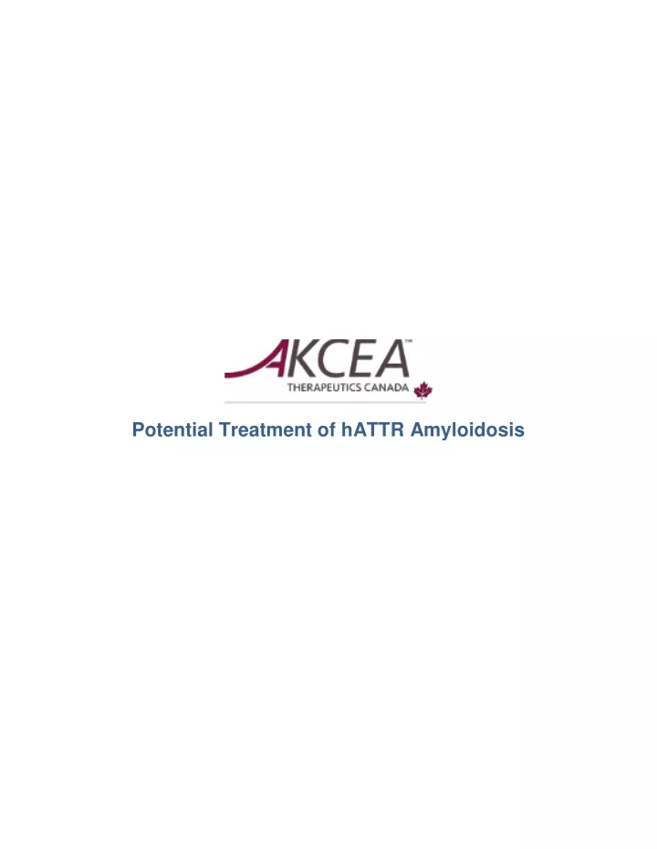 potential treatment of hattr amyloidosis