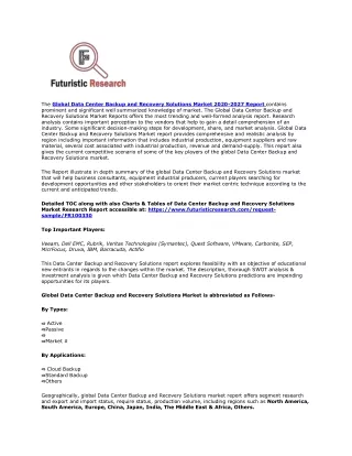 the global data center backup and recovery