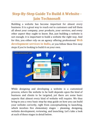 step by step guide to build a website jain