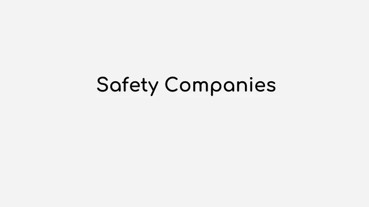 safety companies