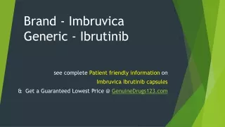 Ibrutinib Imbruvica Cost Per Pill, Doses, Uses, Side Effects