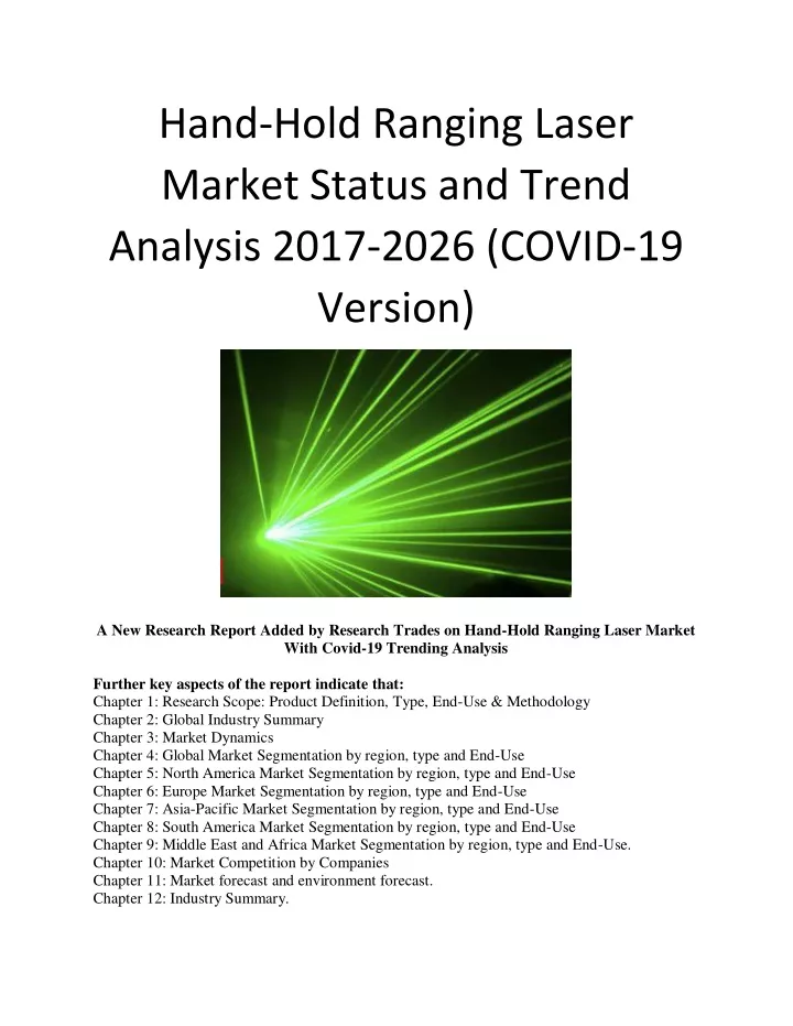 hand hold ranging laser market status and trend