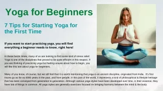 yoga for beginners