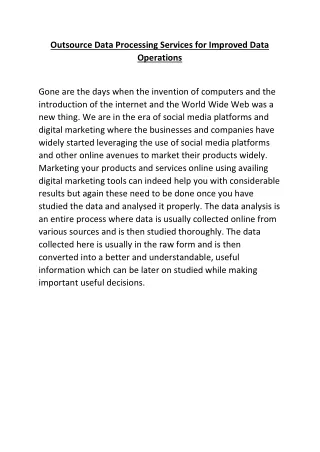 outsource data processing services for improved