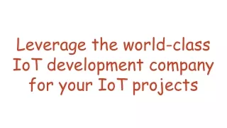 leverage the world class iot development company