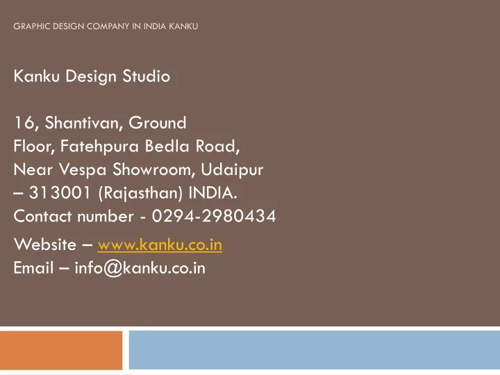 graphic design company in india kanku