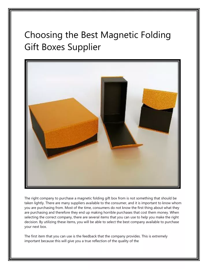 choosing the best magnetic folding gift boxes