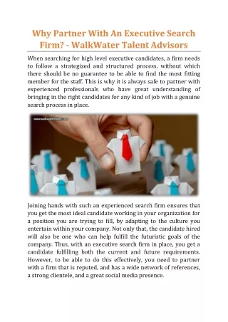 why partner with an executive search firm