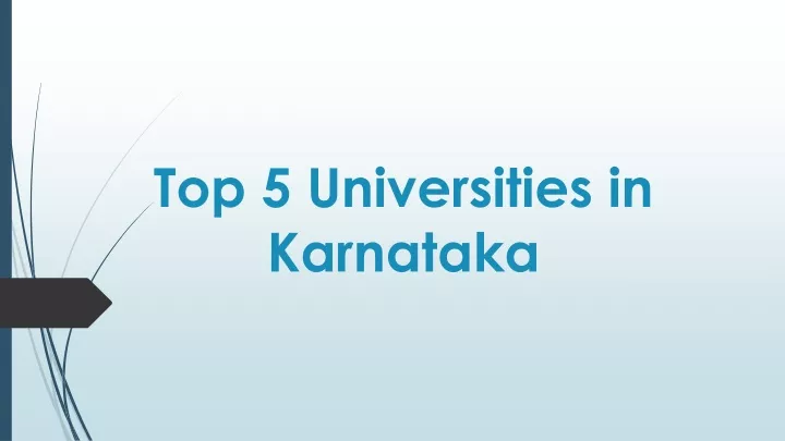 top 5 universities in karnataka