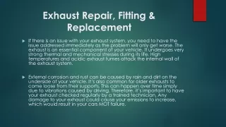 Exhaust Repair, Fitting & Replacement