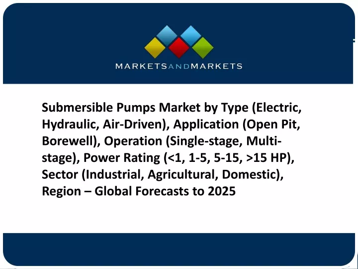 submersible pumps market by type electric