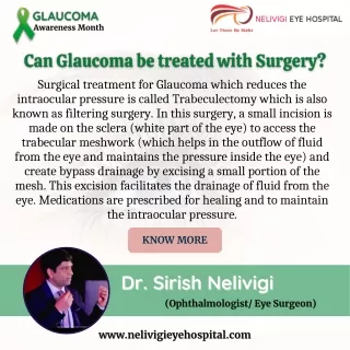 Glaucoma Surgery - Best Eye Hospitals in Bellandur, Bangalore - Nelivigi Eye Hospital