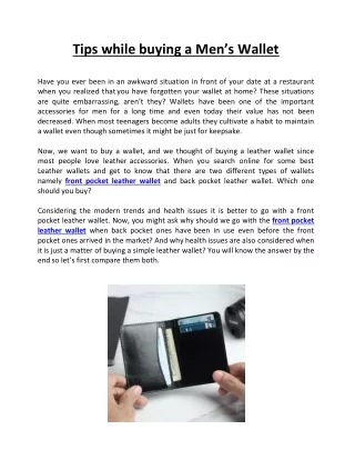 tips while buying a men s wallet
