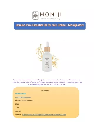 buy jasmine pure essential oil from momiji store