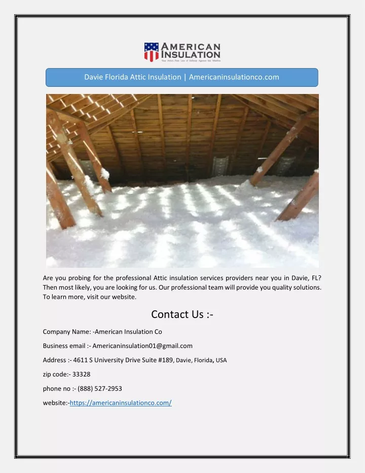 davie florida attic insulation