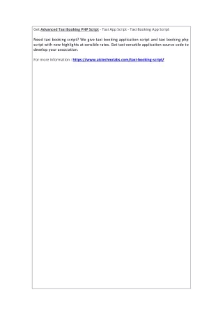 get advanced taxi booking php script taxi