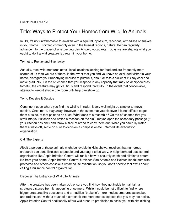 client pest free 123 title ways to protect your