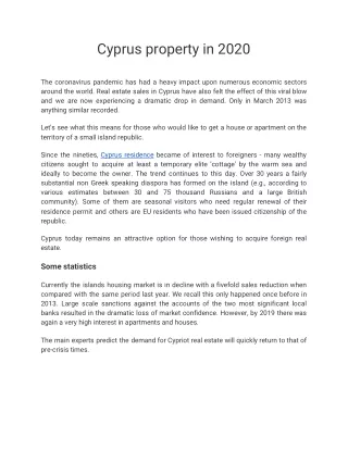 Cyprus property in 2020