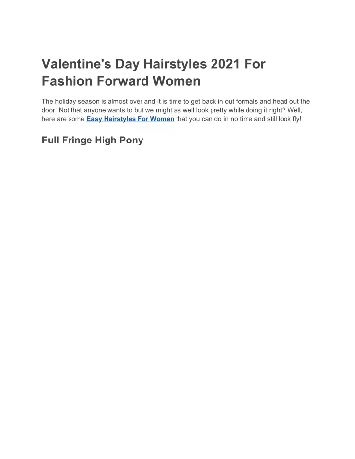 valentine s day hairstyles 2021 for fashion