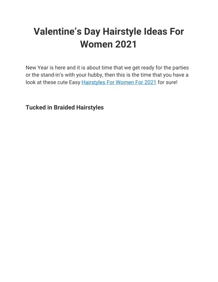 valentine s day hairstyle ideas for women 2021