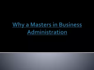 why a masters in business administration