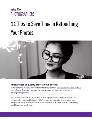 11 Tips to Save Time in Retouching Your Photos
