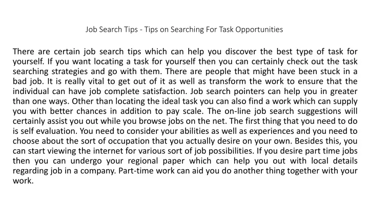 job search tips tips on searching for task opportunities