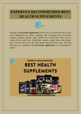 experts s recommended best health supplements