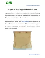 6 Types of Body Supports to Reduce Pain
