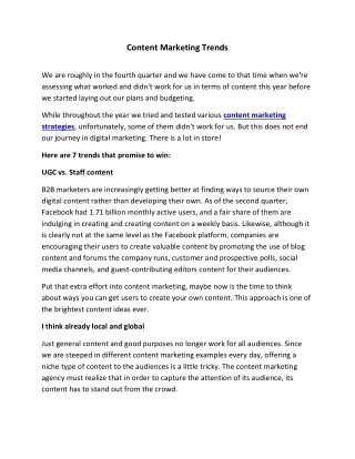 content marketing trends