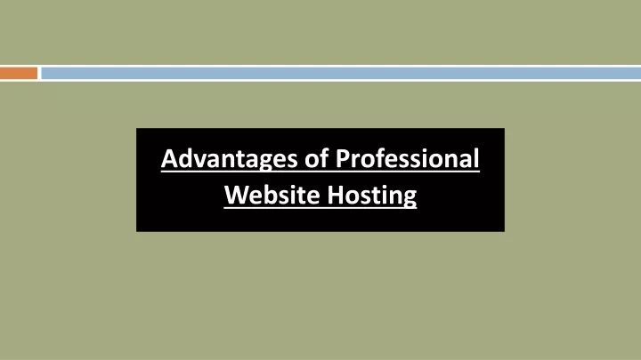 advantages of professional website hosting