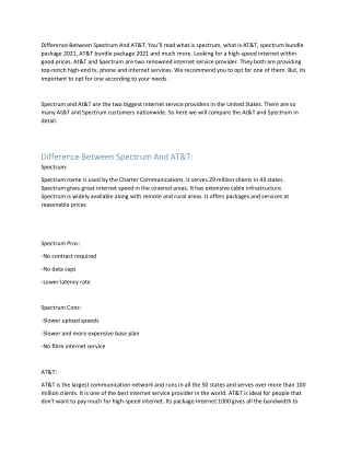 difference between spectrum and at t you ll read