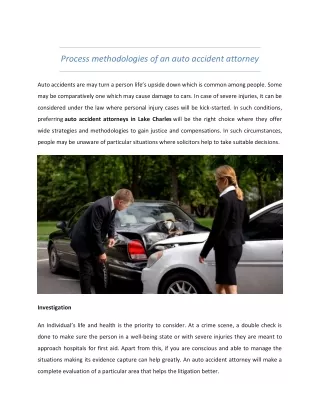 process methodologies of an auto accident attorney