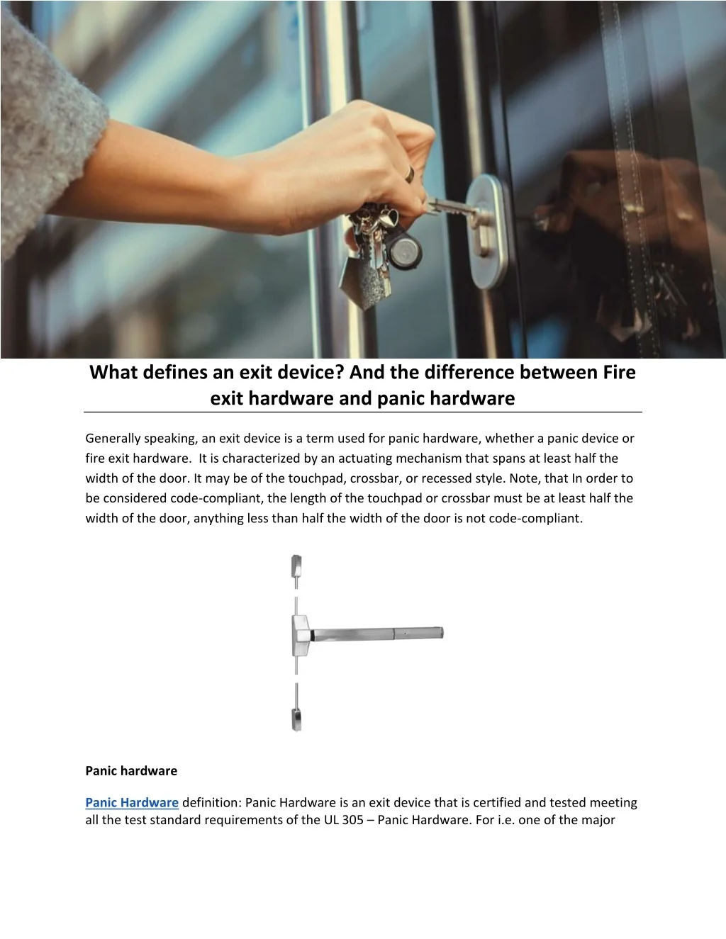 PPT - What defines an exit device? And the difference between Fire exit ...